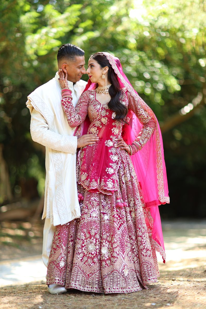 Hindu wedding ceremony at the decorated mandap