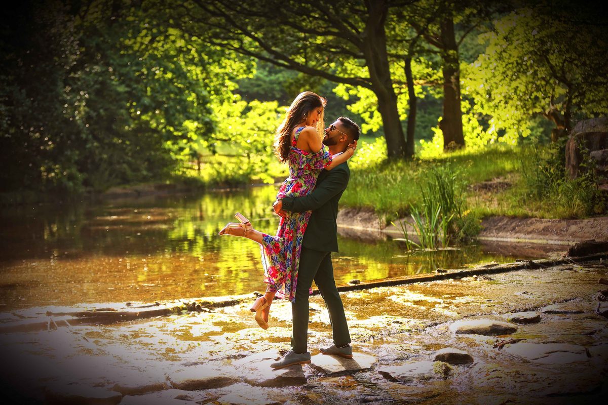 Couple preparing for their wedding day photography
